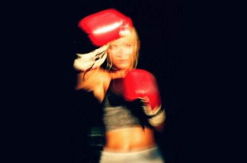 Woman Intently Focused boxing